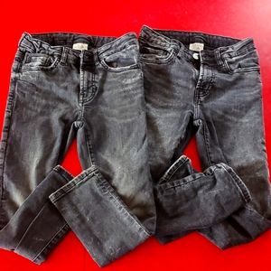 Two pairs of Zara Kids black jeans, size 8 denim